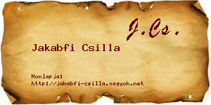 Jakabfi Csilla névjegykártya